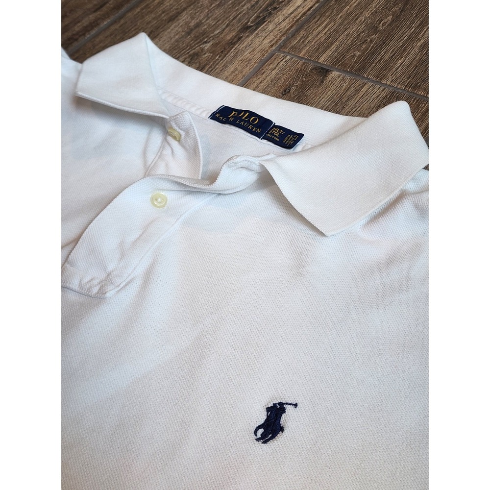 Polo Ralph Lauren Mens 2XLT White Cotton Pique Short Sleeve Polo Shirt Big Tall